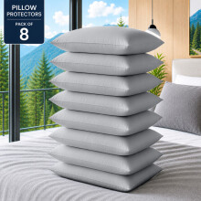 (Pack of 8, Silver) Pillow Protectors 50x75cm - 100% Microfiber Pillowcovers- Washable & Anti Allergic Designed for All Pillows