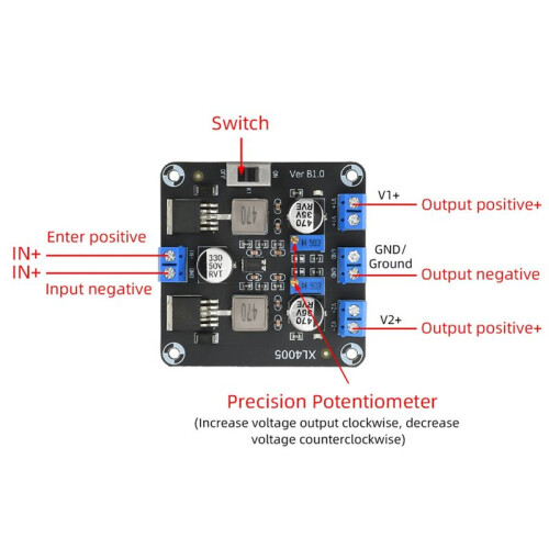 XL4005E1 - Adjustable Voltage Step-Down Power Supply Module, Multi-Channel Switching, Efficient Power Conversion 1