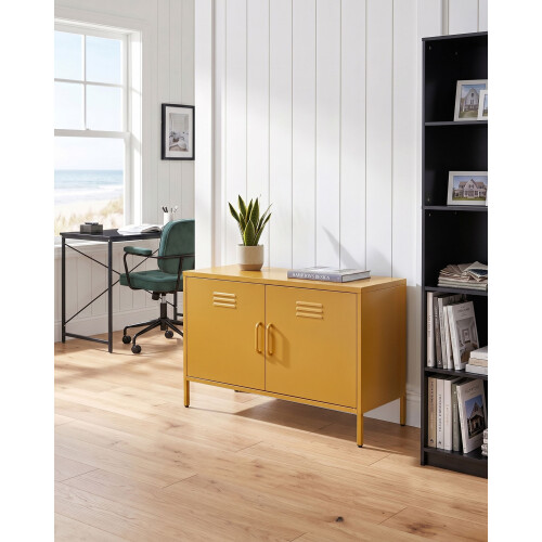 Beliani Storage Unit URIA Metal Yellow 1