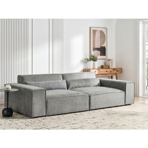 Beliani Modular Sofa 2 Seater HELLNAR Fabric Grey 1