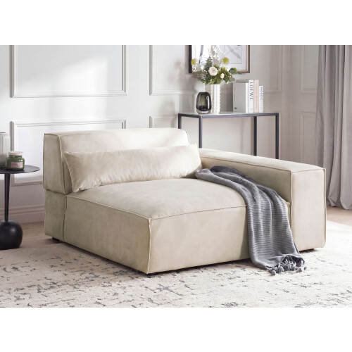 Beliani Corner Seat HELLNAR Velvet Light Beige Left Hand 2