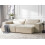 Beliani Modular Corner Sofa 3 Seater HELLNAR with Ottoman Velvet Light Beige Right Hand 4