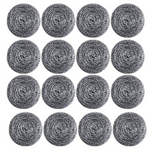 16 PCS Stainless Steel Sponges Scrubbers, Utensil Scrubber Scouring Pads for Removing Rust Dirty Cookware Cleaner