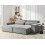 Beliani Modular Corner Sofa 3 Seater HELLNAR Right Hand Grey Fabric with Ottoman 6