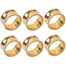 6 Pcs Napkin Rings Set Dining Table Setting Bridal Napkins Rings Glossy Napkin Holder Adornment for Party Wedding Dinner Occasions Decor