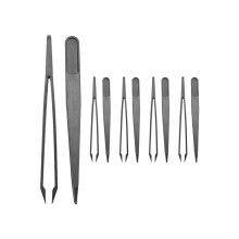 10 pieces Black plastic tip antistatic tweezers 12cm length