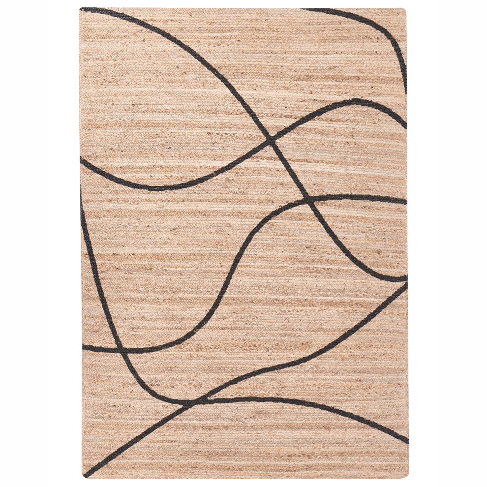 Beliani Rug Ghota Beige 160 X 230 Cm Jute
