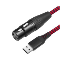 2 m langes Mikrofon-Konverterkabel (USB-Stecker auf XLR-Buchse), USB-Stecker auf XLR-Buchse, Kabel für