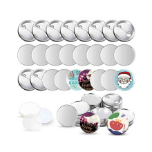 100 Sets of Blank Button Making Supplies for Button Maker Machine, Round Pin Button Parts, 58 mm/2.25 inch