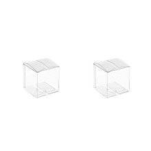 100 durchsichtige Geschenkboxen aus Kunststoff, PVC-Verpackungsbox, Geschenkverpackung, transparente