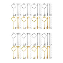 16 Sets 3-stöckige Kronen-Kuchenplattenständer-Beschläge, Halterungen, Küchenhelfer, Silber & Gold