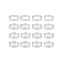 16-teiliges Set aus 8 cm großen Edelstahl-Törtchenformen für französische Desserts, Mousse, Obst, Kuchen,