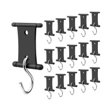 16 pieces of motorhome awning light clips, awning hooks, double-sided light holders, awning hooks, light brackets, hangers, black