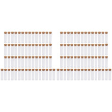 100 pieces 25x95mm Tea Plastic Reagent Glass with Flat Bottom Drosophila Vials Culture Tubes with Cork Stopper