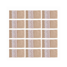 100 Pieces Burlap Lace Cutlery Pouch Rustic Wedding Tableware Knife Fork Holder Bag Hessian Jute Table Decoration Accessories
