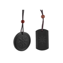 2 Sonnenblumen-Halsketten, Anhänger für negative Ionen, Anhänger aus Vulkangestein, Strahlenschutz,