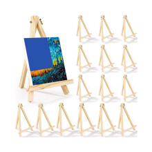 16er-Packung 23 cm große Holzstaffeleien zum Malen auf Leinwand, Kunst, Stativ, Malparty-Staffelei,