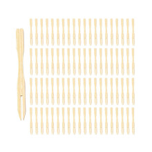 1000 Bamboo Appetizer Forks, 8.9 cm Large - Bamboo Forks, Disposable Wooden Forks, Small Fruit Skewers