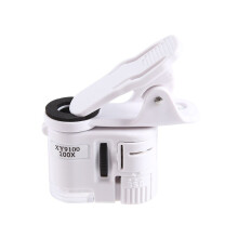 100X Zoom Clip-On Microscope with LED Light, Portable Magnifying Glass, Magnifying Bag, Glass Magnifying Glass