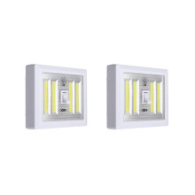 2 Stück COB-Wandlichtschalter, LED-batteriebetriebene Garagen-, Schrank- und Notbeleuchtung für Camping.