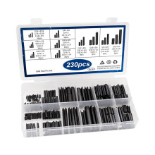 230-Piece SAE Roller Pin Assortment - Slotted Steel Spring Pins, Expanding Pins in 10 Sizes for DIY Projects