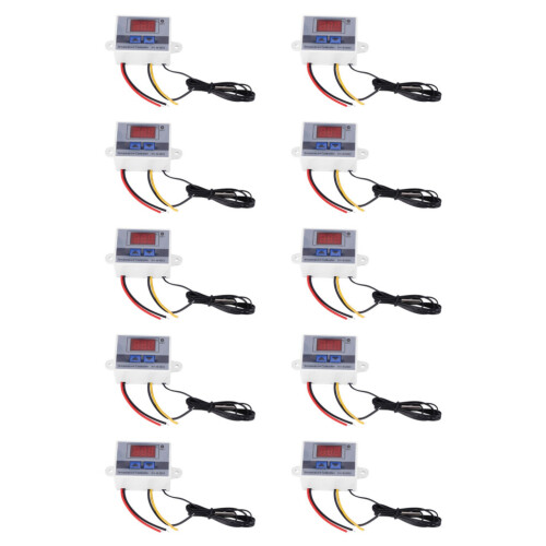 10X 220V Digital LED Temperature Controller 10A Thermostat Switch Probe New