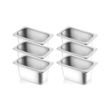 1/9 Größe, 4 Zoll tief, Gastronormbehälter, verstopfungsresistente Dampfgarbehälter aus Edelstahl, gewerbliche
