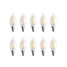 10 dimmbare E12 4W COB Edison Kerzenflammen-LED-Glühbirnen (10 x 3,5 cm)