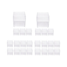 24 Stück quadratische, transparente Kunststoffverpackungsboxen, Pralinenschachteln, Schmuckschachteln,