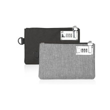 2 abschließbare KOSMCCOM Geldbörsen aus robustem Nylon mit Schloss, Banktasche, Münzgeldbörse, Aufbewahrungstasche