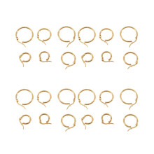 12 Pairs 15mm 20mm 25mm Stainless Steel Hoop Earrings Set Women Gold