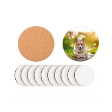 12 Sublimationsuntersetzer, 10,2 x 10,2 cm, Untersetzer aus Hartfaserplatte, leere Korkuntersetzer,