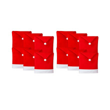 12 Christmas Chair Covers Santa Hat Chair Covers for Dining Room Holiday Christmas Decorations Red