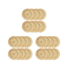 24er-Packung Papptellerhalter aus Bambus, 25 cm, wiederverwendbar für Essteller, handgeflochtene Papptellerkörbe