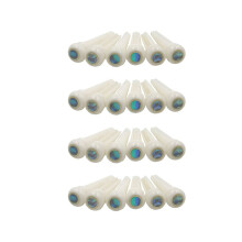 24 Gitarren-Stegstecker aus Knochen mit 5,3 mm großen Abalone-Positionsmarkierungen zum Austauschen