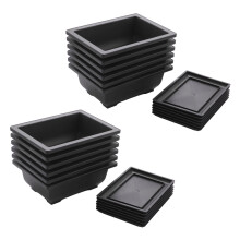 12-Piece Bonsai Pots - Classic Deep Wet Tray with Built-in Net for Plants, Flowers, Herbs