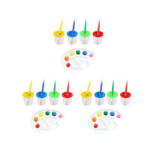 27-teiliges, auslaufsicheres Farbbecher-Set mit Pinsel und Farbpalette, Farbbecher mit Deckel für Kindermalerei