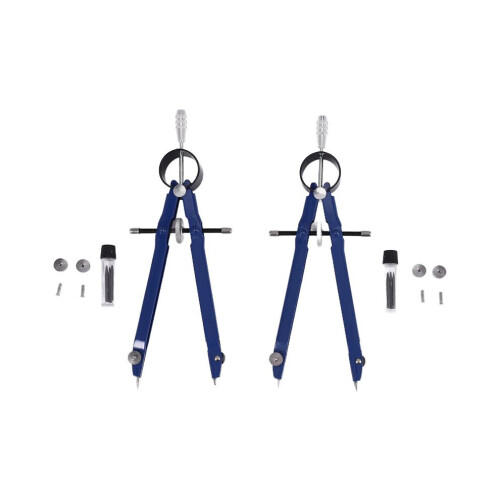 2-Pack Composition Compass with Lock Mathematics Bow Compass Drawing Metal Compass with Wheel Geometry Compass Bow Divider Precision