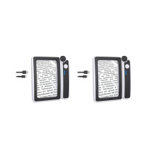 2er-Pack 4-fach Vergrößerungsglas mit Licht zum Lesen, Beleuchtetes Vergrößerungsglas mit 10 faltbaren