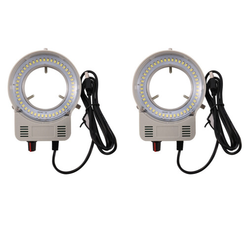 2X 48 LED Industrial Microscope Camera Light Source Ring Lamp Adjustable Brightness USB Interface
