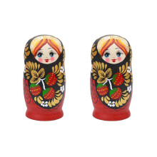 2 x 5-teilige Matrjoschka-Puppen, handgefertigt, niedliche russische Holzpuppen, DIY-Blumen aus dem