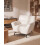 Beliani Armchair LAKENE Fabric Off-White 2