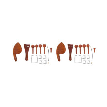 2x A Natur Jujube Wood 4/4 Violinen-Zubehörset – Stimmwirbel, Kinnhalter, Saiten, Saitenhalternagel,