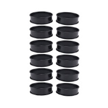 12er-Pack Crumpet-Ringe, antihaftbeschichtet, English-Muffin-Ringe, 8 cm (3,15 Zoll) – Doppelt gerollte
