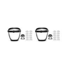 2X Work Safety Mask Full Face Shield Transparent Face Protection Dustproof with 20 Filters Black