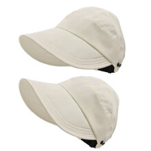 Set van 2 mesh zomersporthoeden, zonnebescherming,-Beige