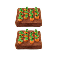 2x interaktives Hundespielzeug, Karotten-Schnüffelmatte für Hunde, Plüsch-Puzzlespielzeug, 2-in-1-Nasenfütterungsspiele