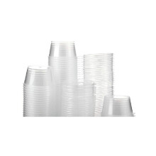 200 sets of disposable plastic portion cups with lids, 40 ml, airtight soufflé cups, spice containers, shot glasses for sauce