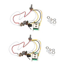 2x Gitarren-Vorverdrahtungsset, 3-Wege-Kippschalter 1V1T 500K für E-Gitarre