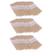 150-teiliges Besteckset aus Naturjute (Messer und Gabeln) mit Bestecktasche und -halter, Jute, 21 x